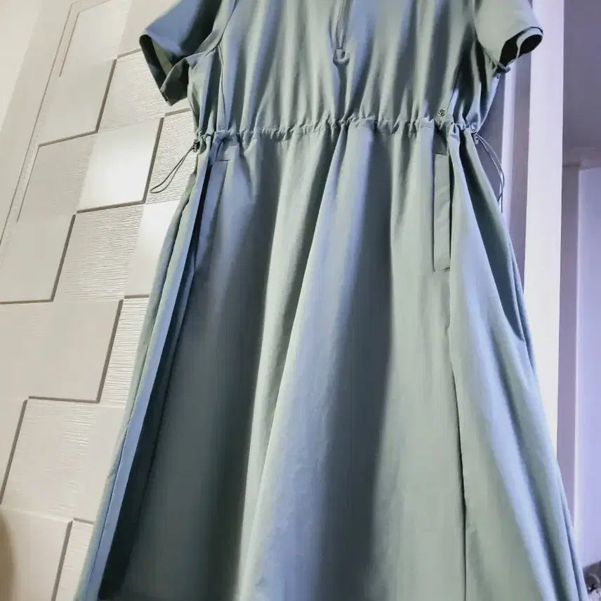 [BUNJANG] Mint Hooded Long Dress / 바스락 후드 롱원피스 민트색