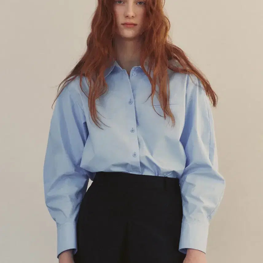 [BUNJANG] 앤유 WATERLOO Volume Sleeve Shirt - Blue / 앤유 WATERLOO Volume sleeve shirt 볼륨 셔츠 블루