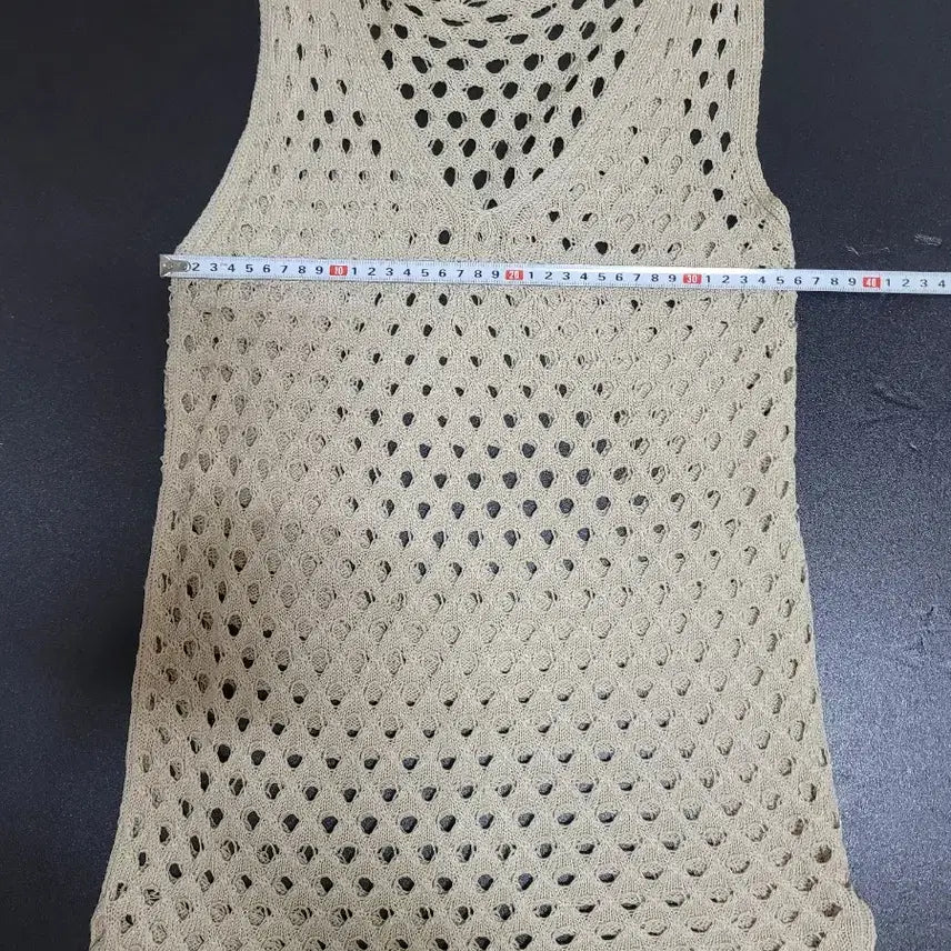 [BUNJANG] Beige Net Knit Vest / 베이지색 그물 니트 조끼