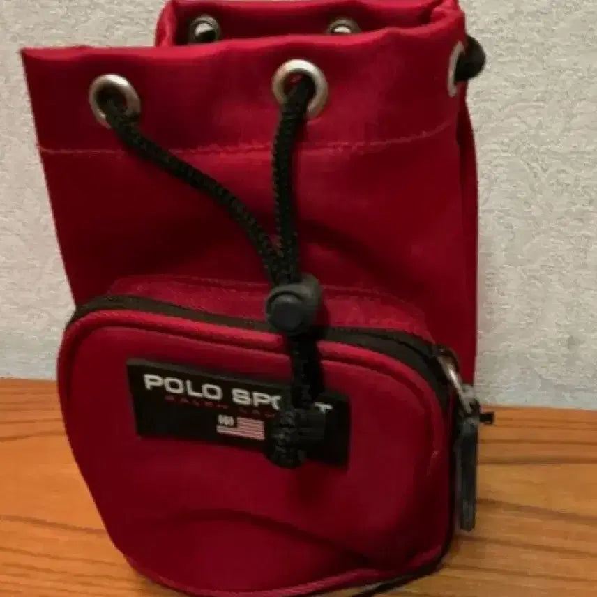 [BUNJANG] Polo Sport Mini Drawstring Bag (Red) / 90s 폴로 스포츠 힙색 미니 드로우 스트링 백 레드