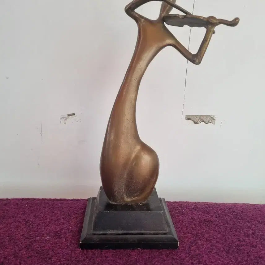 [BUNJANG] Bronze Violin Player Sculpture with Stand / 바이올린 연주 브론즈 대 조각상
