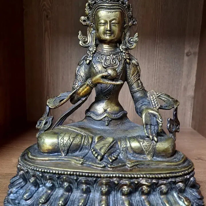 [BUNJANG] Bronze Guanyin Statue with Case / 금동 관세음불상   골동     케이스  유