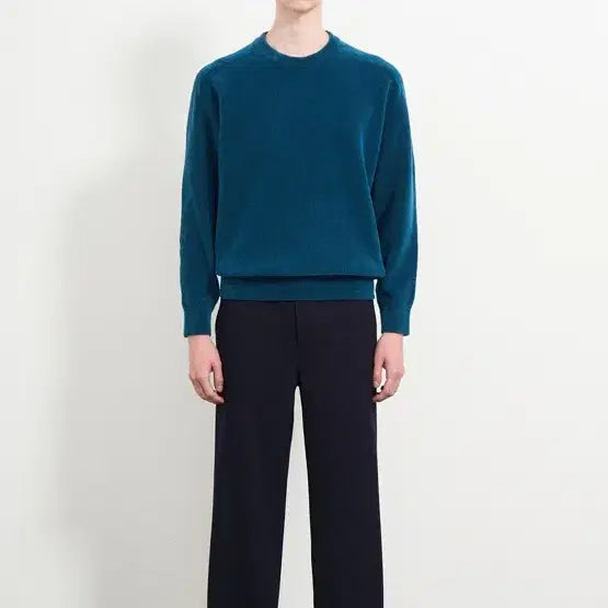 [BUNJANG] Time Homme Wool Blend Knit Sweater Smoke Blue / 타임옴므 울 블렌드 니트 스모크블루색상 95사이즈 팔아요.
