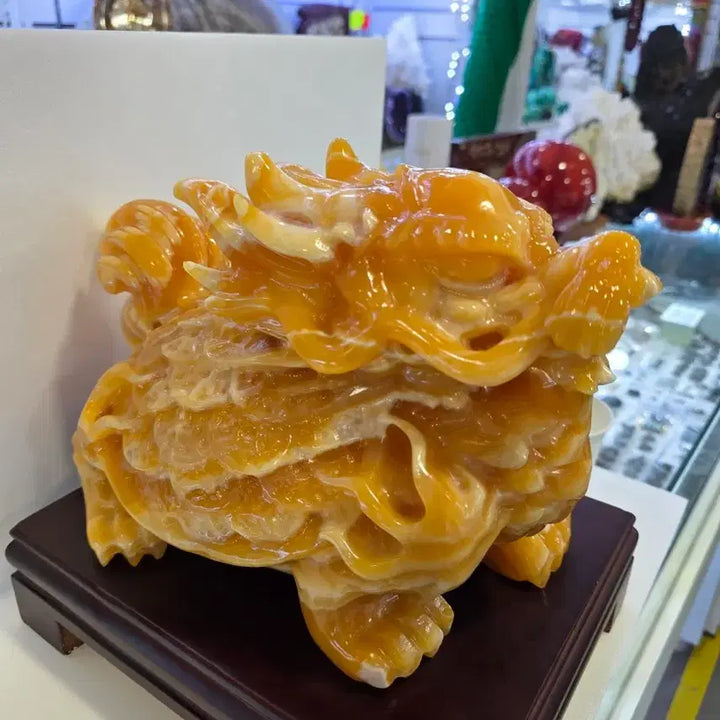 [BUNJANG] Orange Calcite Turtle Sculpture / 오렌지칼사이트 조각