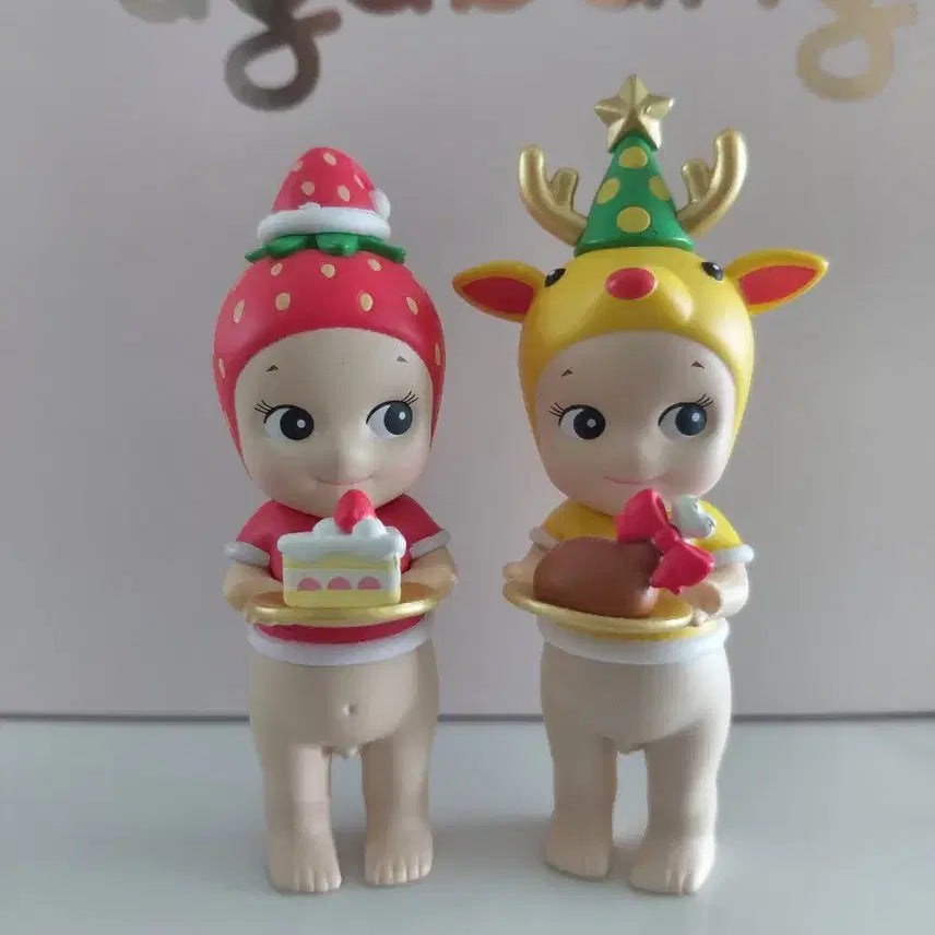 [BUNJANG] Sonny Angel Christmas Dinner Bundle Set / 소니엔젤 [일괄]크리스마스 딸기 케이크 + 순록+ 바지2