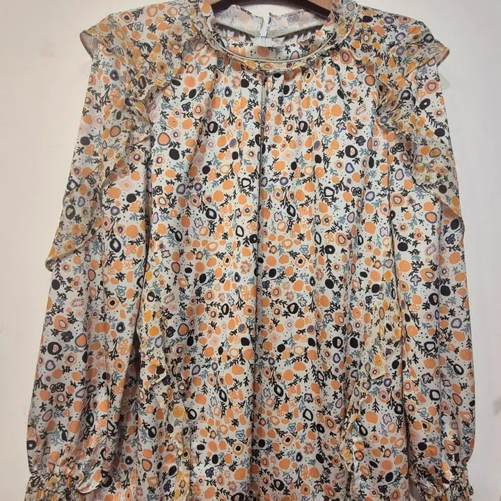 [BUNJANG] Mine Flower Print Frill Blouse / 마인 플라워 프린트 프릴 블라우스