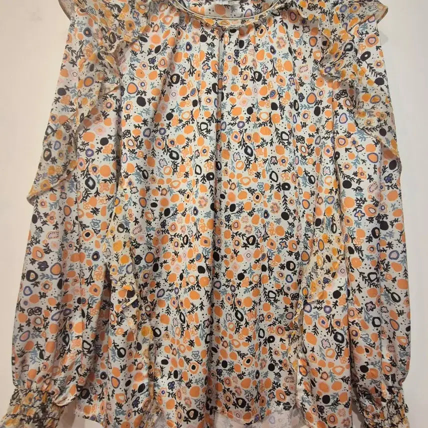 [BUNJANG] Mine Flower Print Frill Blouse / 마인 플라워 프린트 프릴 블라우스