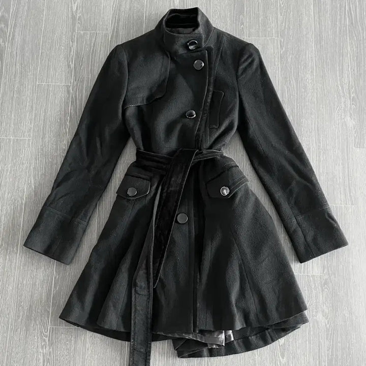 [BUNJANG] Banila B. Black High-Neck Coat / 블랙 하이넥 코트 중성계 지뢰 펑크 y2k banila b. 고딕