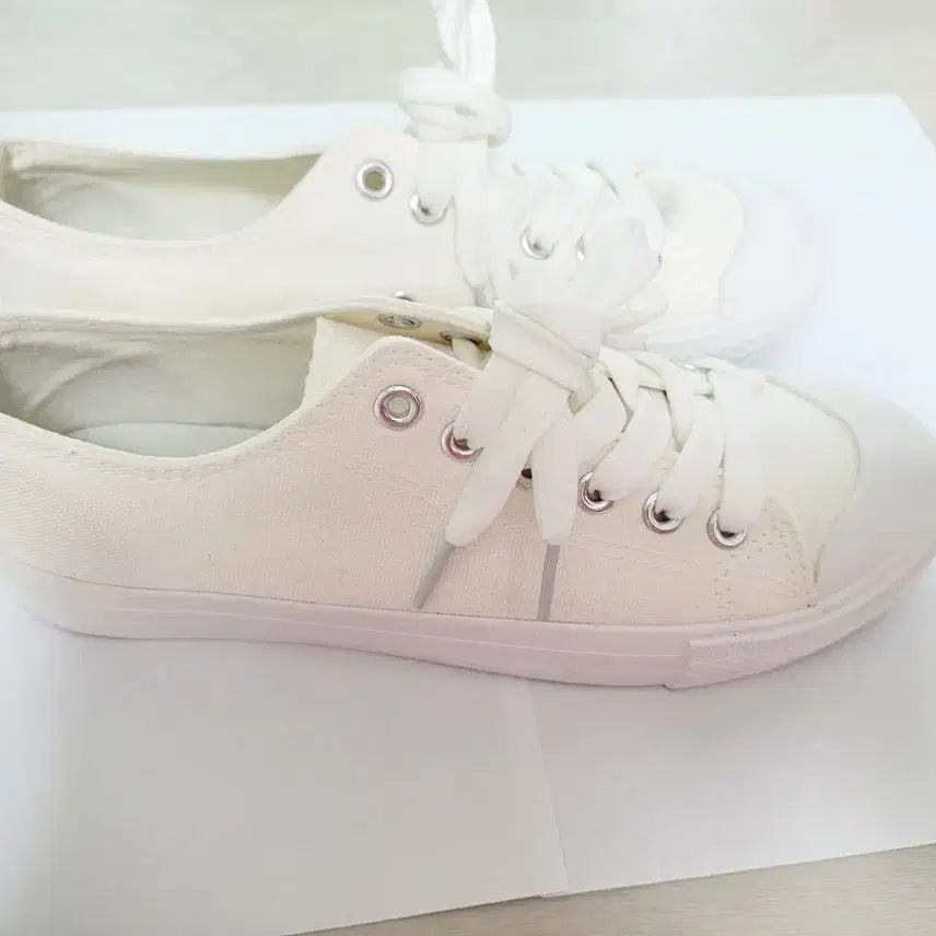[BUNJANG] SNRD White Canvas Sneakers (Size 235) / SNRD 화이트 캔버스 스니커즈 235(새상품)
