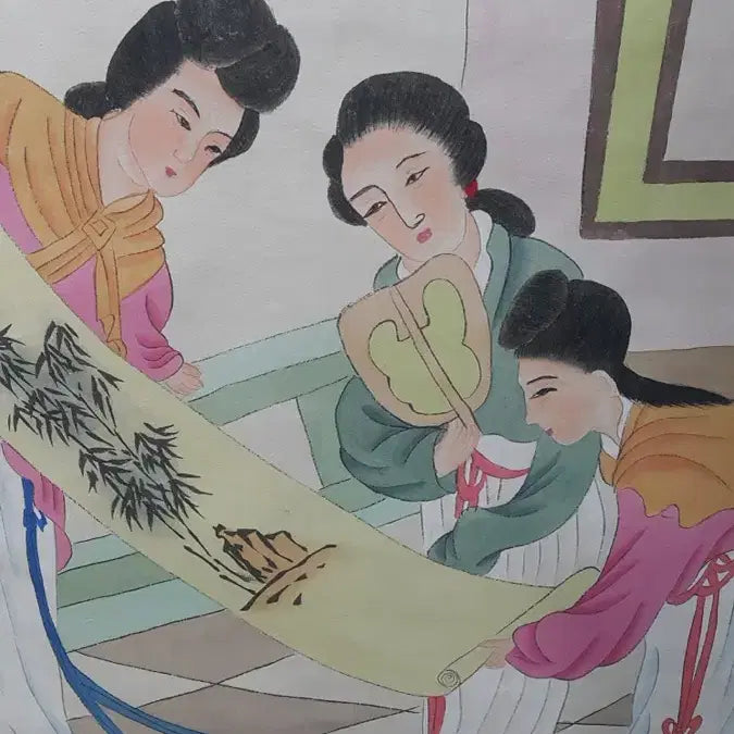 [SOLD OUT] 중국유명화가 장대천의 사녀도 고화 그림 족자 골동품 미술품 수집품