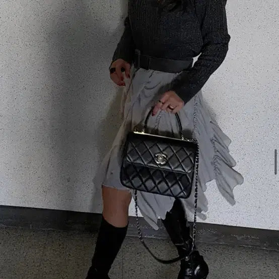 [BUNJANG] Unbalanced Skirt Gray / 언발 스커트 그레이