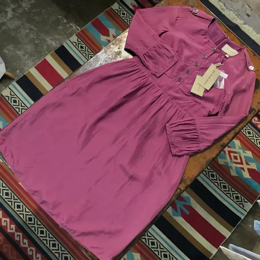 [BUNJANG] Burberry Midi Frill Dress / Dead stock 버버리 인디 퍼플 프릴 원피스 여성 55 사이즈