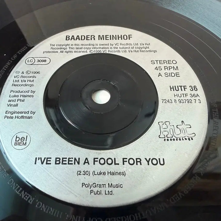 [BUNJANG] Baader Meinhof 1996 UK Original Vinyl 7-inch EP &