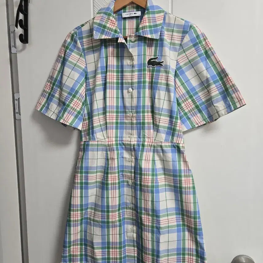 [BUNJANG] Lacoste Check Shirt Dress / 라코스테 체크 셔츠 원피스