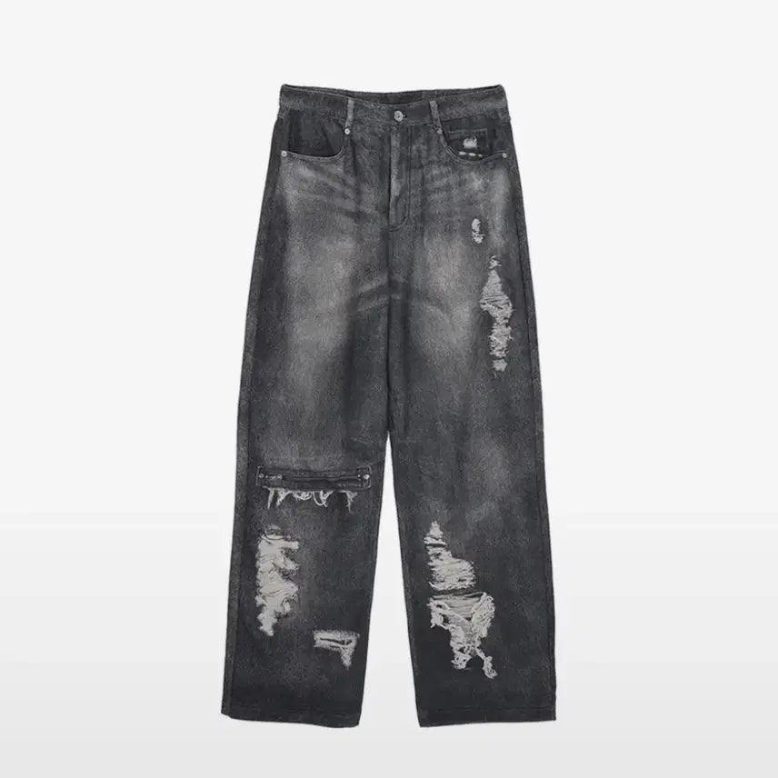 [BUNJANG] Matinkim Vintage Graphic Printed Denim Pants / 마뗑킴 빈티지 그래픽 프린티드 데님팬츠