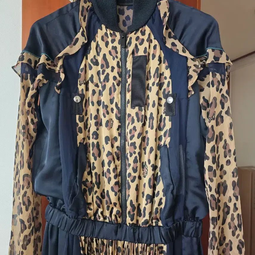 [BUNJANG] Sacai Leopard Pattern Long Dress / 사카이 블랙/레오파드 롱 원피스