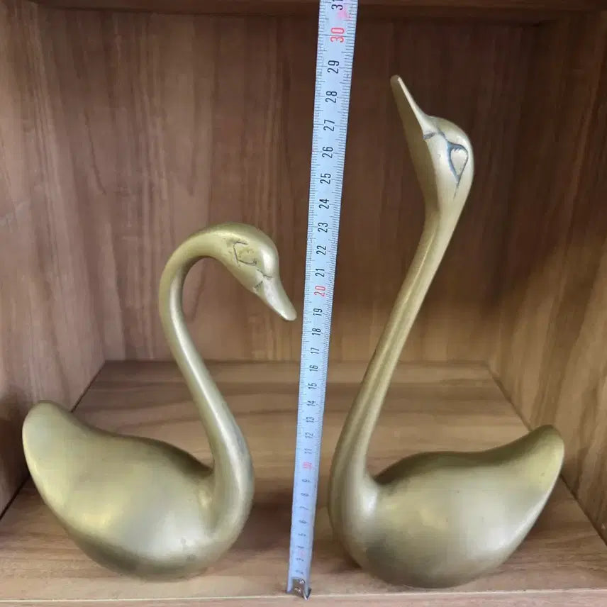 [BUNJANG] Brass Swan Pair / 황동 백조 한쌍