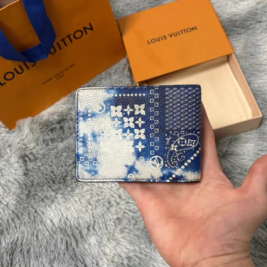 [BUNJANG] Louis Vuitton Monogram Bandana Blue Wallet / [리엘중고명품] 루이비통 반다나 모노그램 블루 반지갑