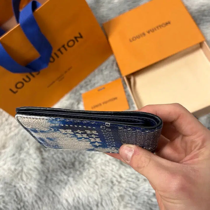 [BUNJANG] Louis Vuitton Monogram Bandana Blue Wallet / [리엘중고명품] 루이비통 반다나 모노그램 블루 반지갑