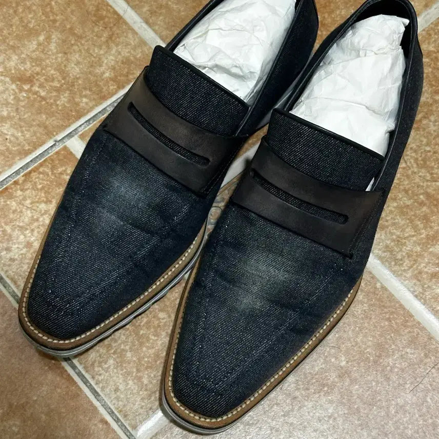 [BUNJANG] Berluti Denim Loafers Shoes / 벨루티 데님 로퍼 슈즈