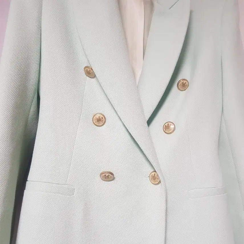 [BUNJANG] ZARA Mint Double-Button Jacket XS / ZARA  자라 브랜드 민트색 더블 버튼 자켓 xs