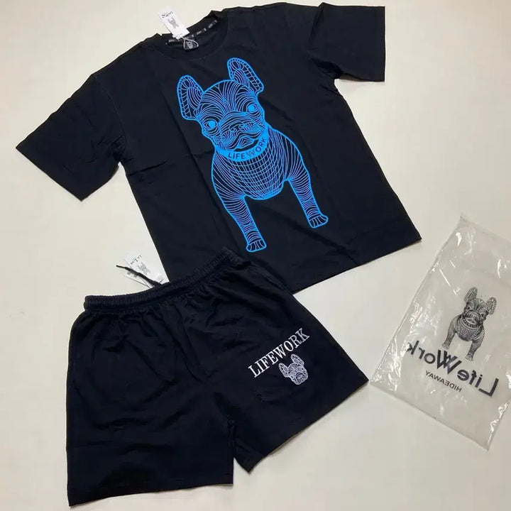 [BUNJANG] Life Work Dog Set - Black - Apparel Set / 라이프워크 강아지 상하의 세트 M(95),  XL(105) 새상품