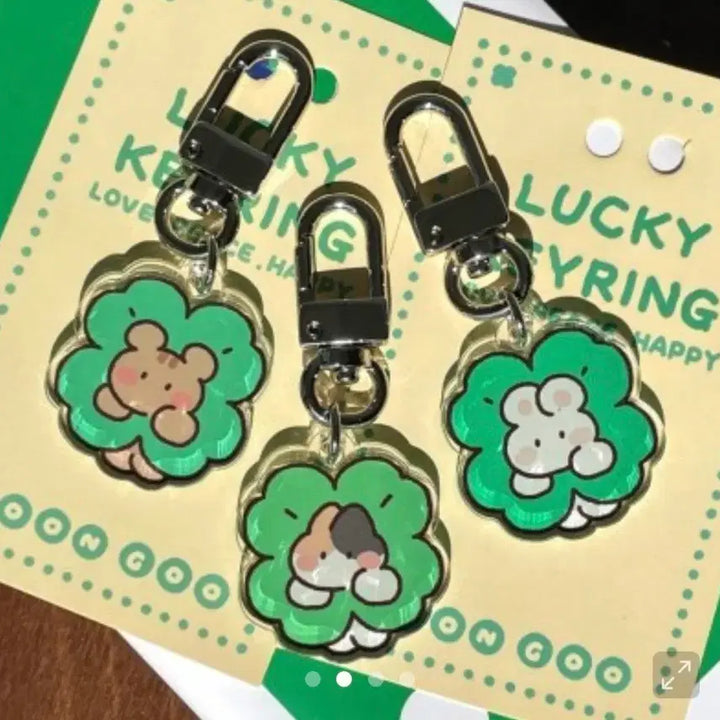 [BUNJANG] Yoongoo Clover Keyring / [새상품] 윤구 클로버 키링 (고양이/토끼)