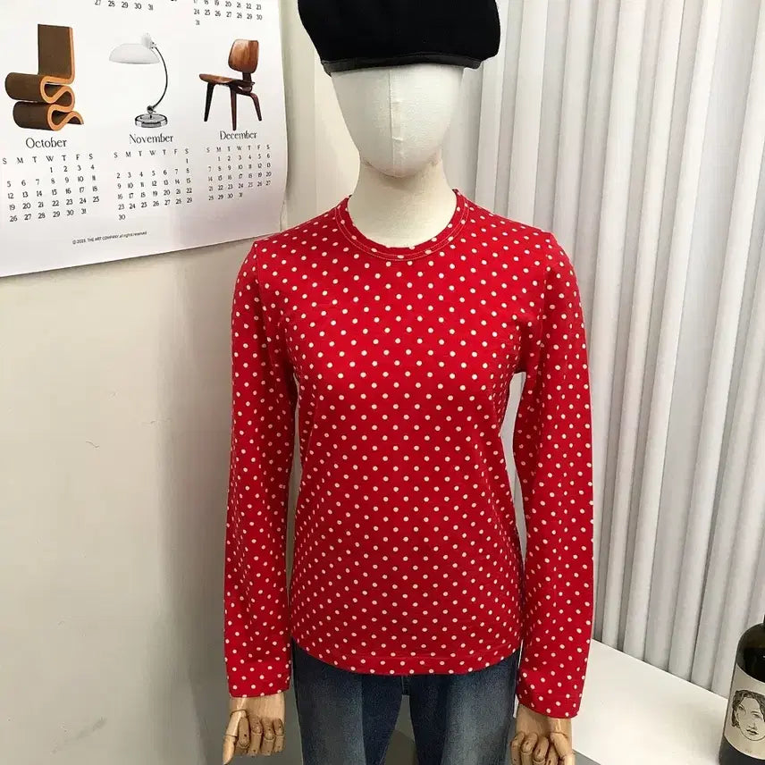 [BUNJANG] 꼼데가르송 레드 도트 니트 / 꼼데가르송 레드 도트 니트