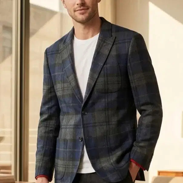 [BUNJANG] Tommy Hilfiger Tartan Check Blazer Jacket / (남성95~정100)타미힐피거 타탄 체크 블레이저 자켓