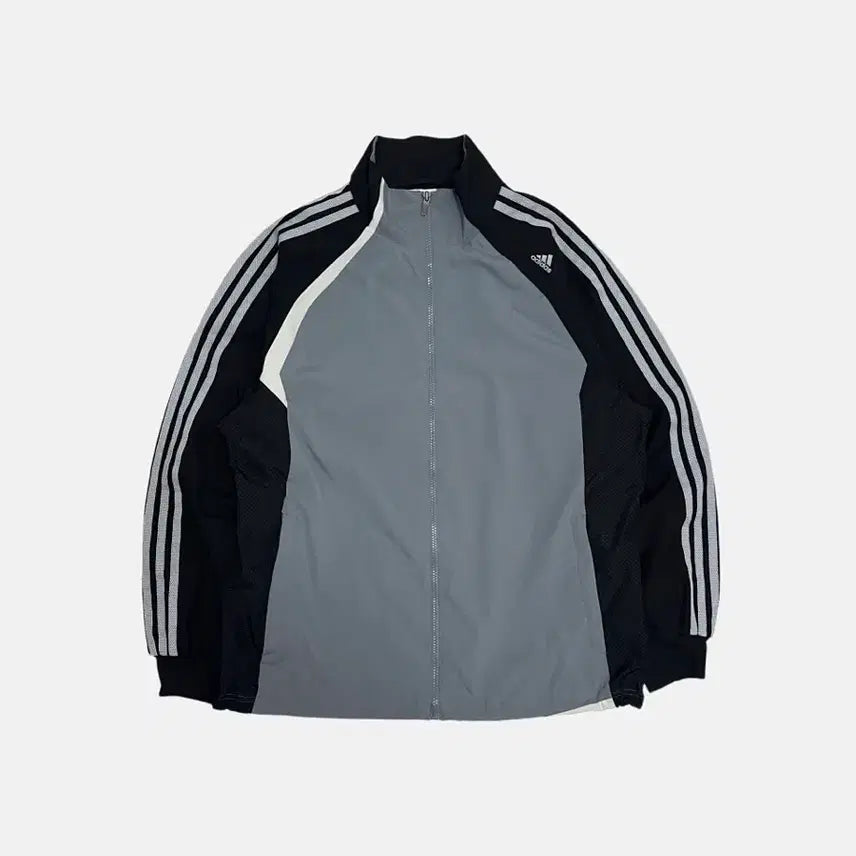 [BUNJANG] Adidas 00s Three Stripe Windbreaker Jacket / 아디다스 00s 삼선 바람막이 블랙 그레이
