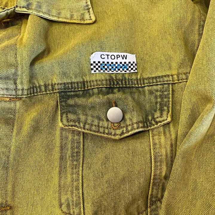 [BUNJANG] Olive Green Denim Jacket / 올리브그린색감 데님자켓