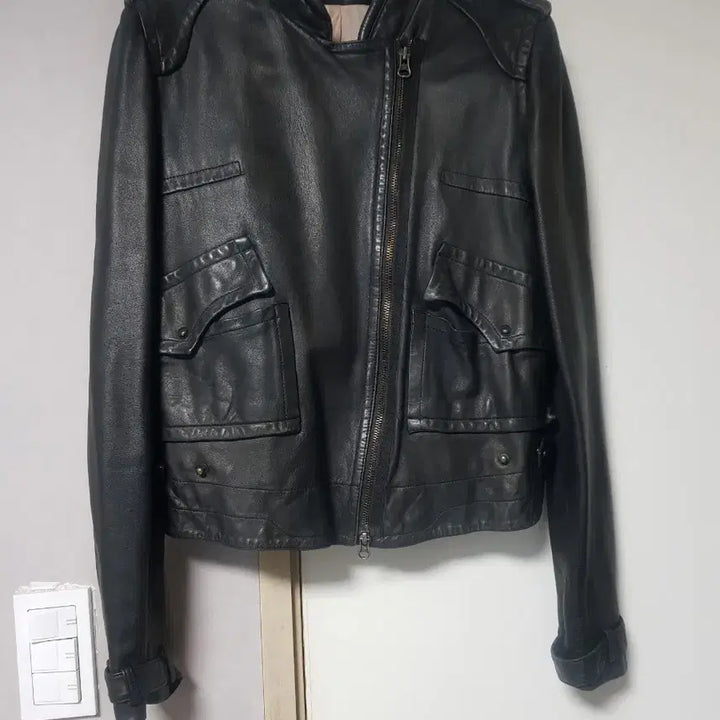 [BUNJANG] SYSTEM Lambskin Leather Jacket / SYSTEM 브랜드의 여성 가죽 자켓입니다겉감은 천연 가죽(양가죽)