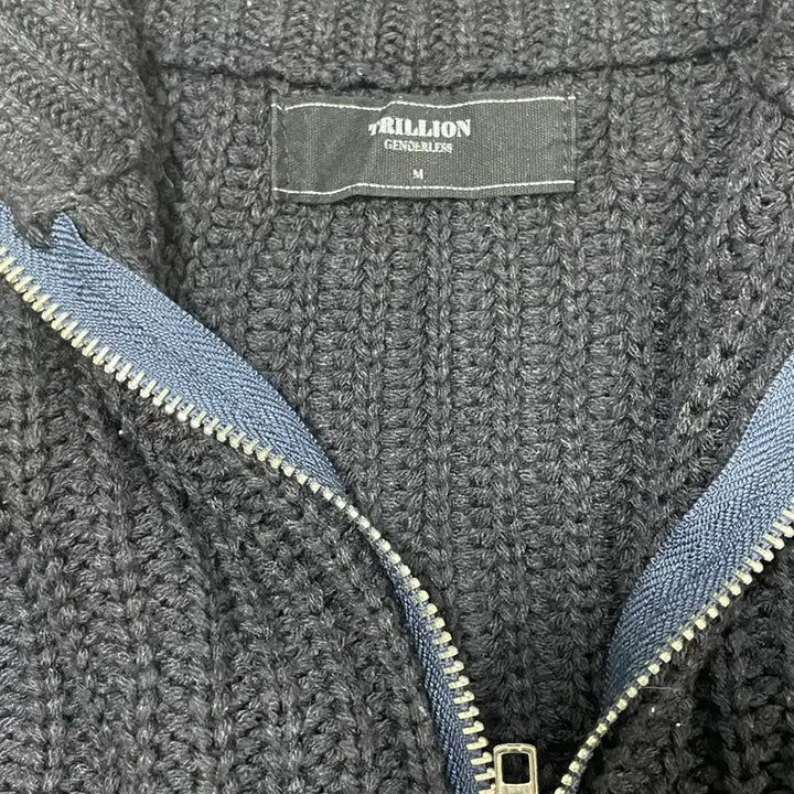 [BUNJANG] Trillion Navy Collar Knit Sweater / 트릴리온 네이비 카라넥 하찌 니트