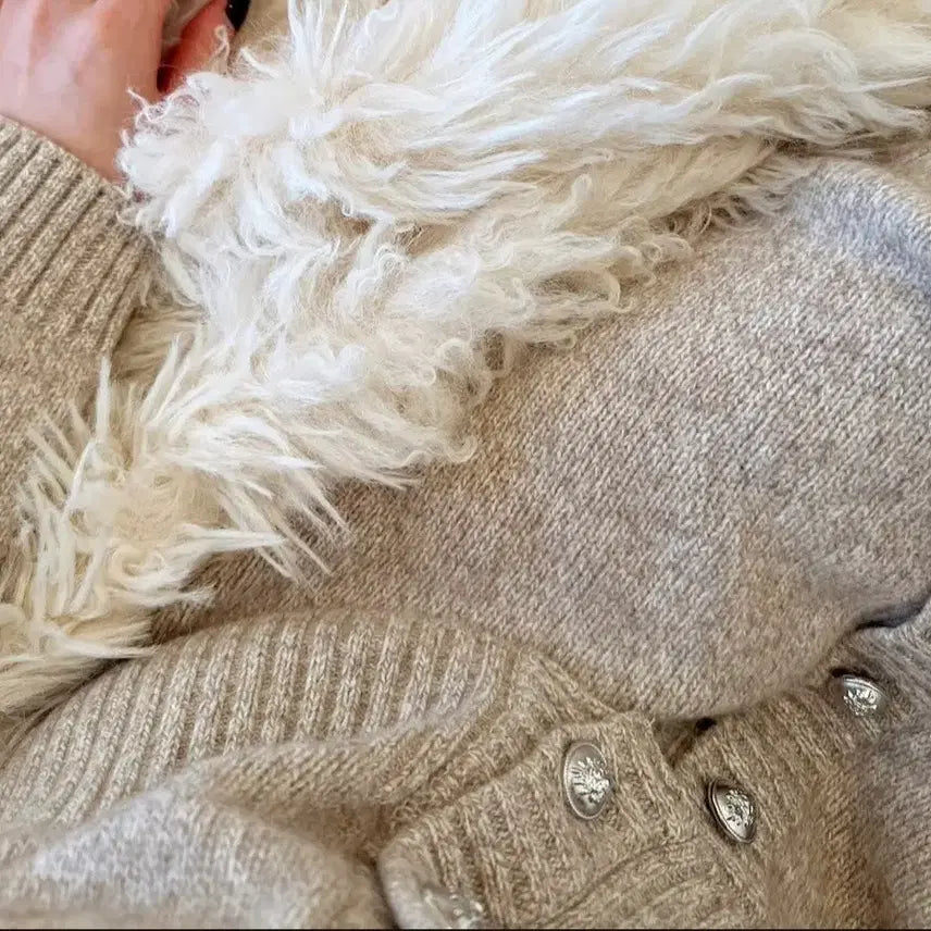 [BUNJANG] The Lauren Classic Beige Mix Knit Set / 더로랑 클래식 베이지 믹스 니트 셋
