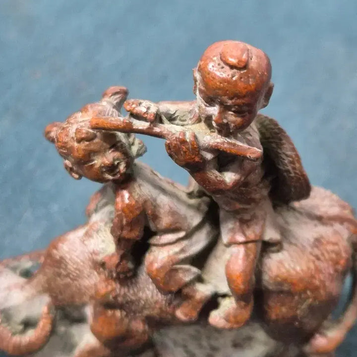 [BUNJANG] Water Buffalo Playing Instruments Miniature Bronze Statue / (목동)물소탄아이들(미니,동)