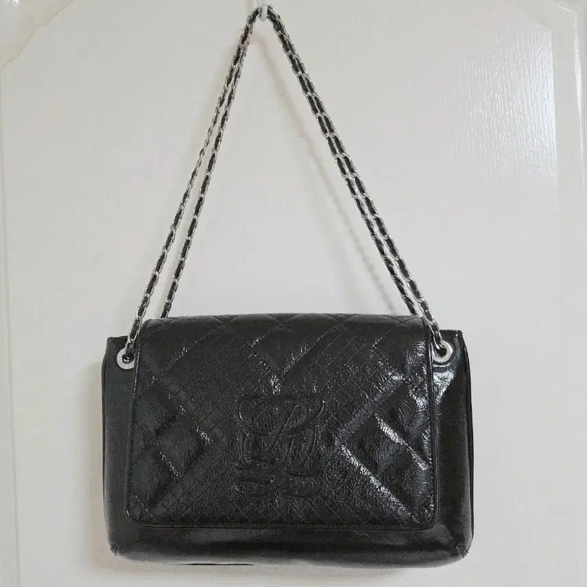 [BUNJANG] Louis Quatorze Enamel Silver Chain Shoulder Bag / 루이까또즈 에나멜 은장체인 숄더백
