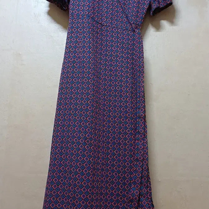 [BUNJANG] Pattern Wrap Long Dress / 패턴 랩 롱 원피스