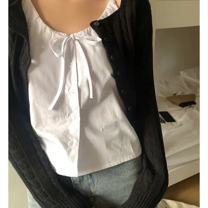 [BUNJANG] Ribbon Bustier Cami Top / 에이블리 지그재그 리본 뷔스티에 나시