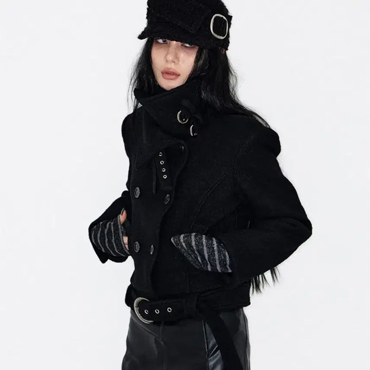 [BUNJANG] Noting Double Belted High-Neck Coat / 낫노잉 Double Belted High-Neck Coat