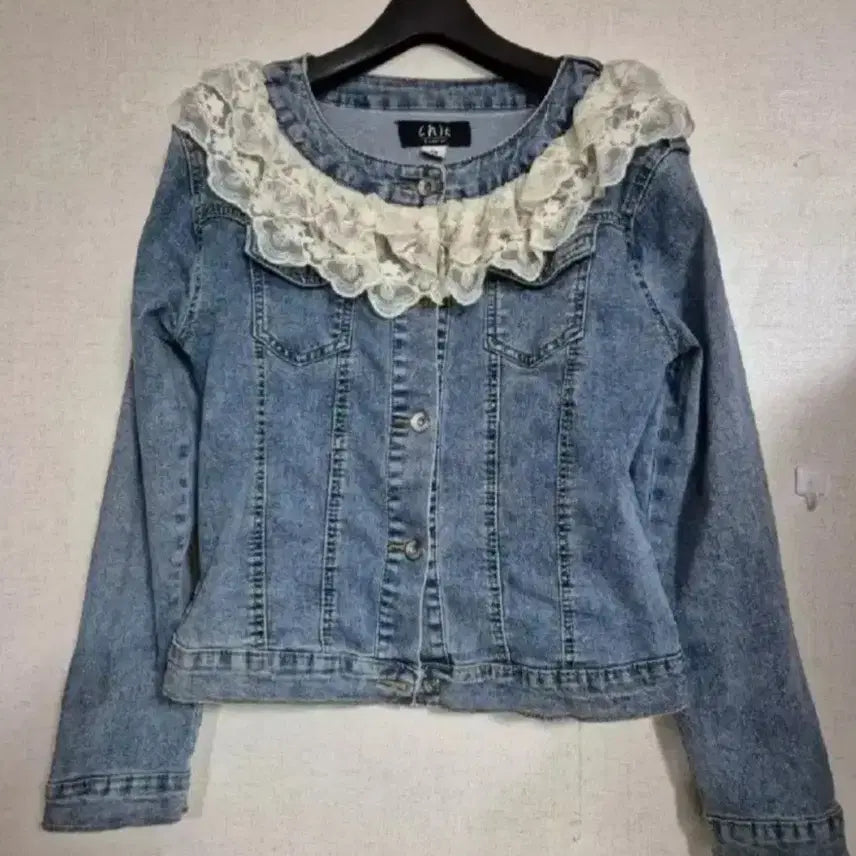 [BUNJANG] Lace Denim Jacket / 레이스 데님 청자켓 스판짱짱 청자켓