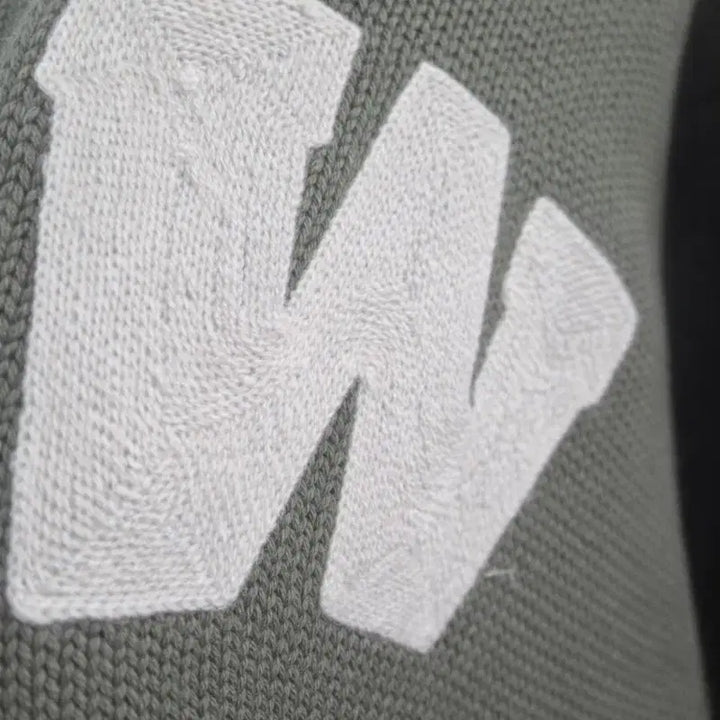 [BUNJANG] Wrangler W Logo Knit Sweater / Wrangler 랭글러 니트 카키 W로고 깔끔핏 105추천 간절기
