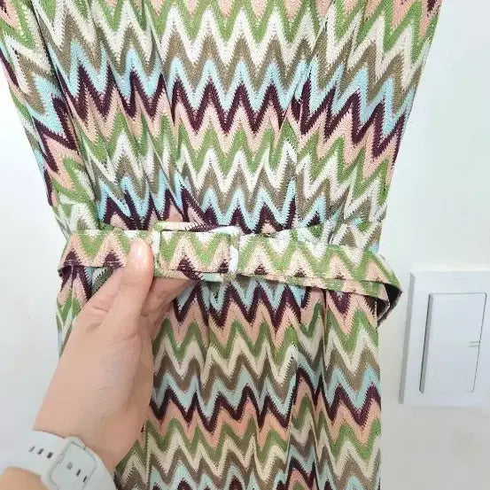 [BUNJANG] Zigzag Pattern Sleeveless Dress / 지그재그 패턴 민소매 원피스