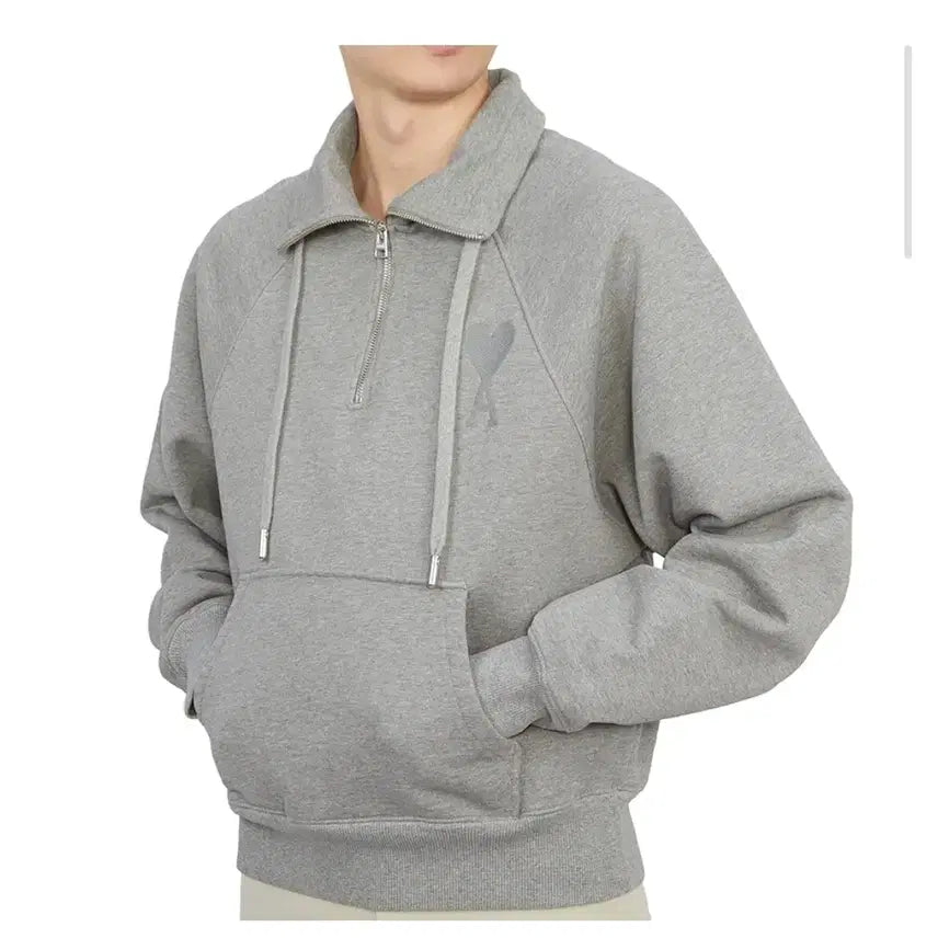 [BUNJANG] Ami Tonal Half-Zip Sweatshirt / 아미 ami 톤온톤 하프집업 맨투맨/스웨트셔츠
