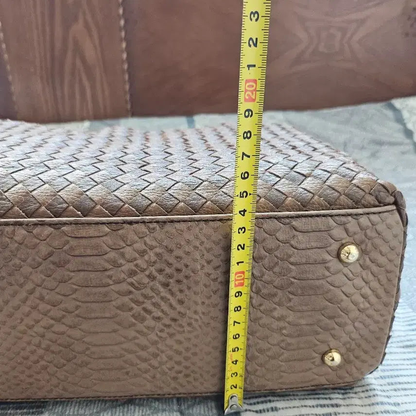 [BUNJANG] Morgan Weaving Brown Leather Tote Bag / 모르간 위빙 브라운 가죽 토트백