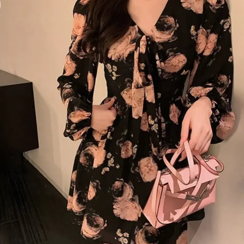 [BUNJANG] Black Flower Dress / 블랙 플라워  원피스