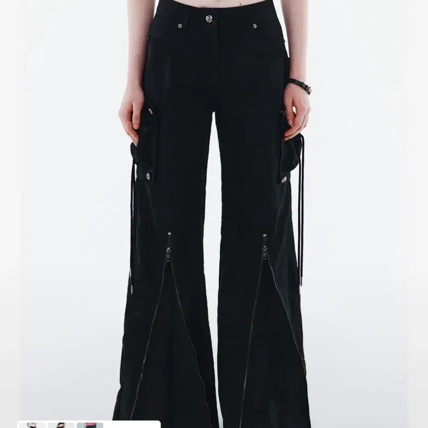 [BUNJANG] YIEL MULTI-ZIPPER NYLON PANTS BLACK / 와이이이엘 MULTI-ZIPPER NYLON PANTS BLACK