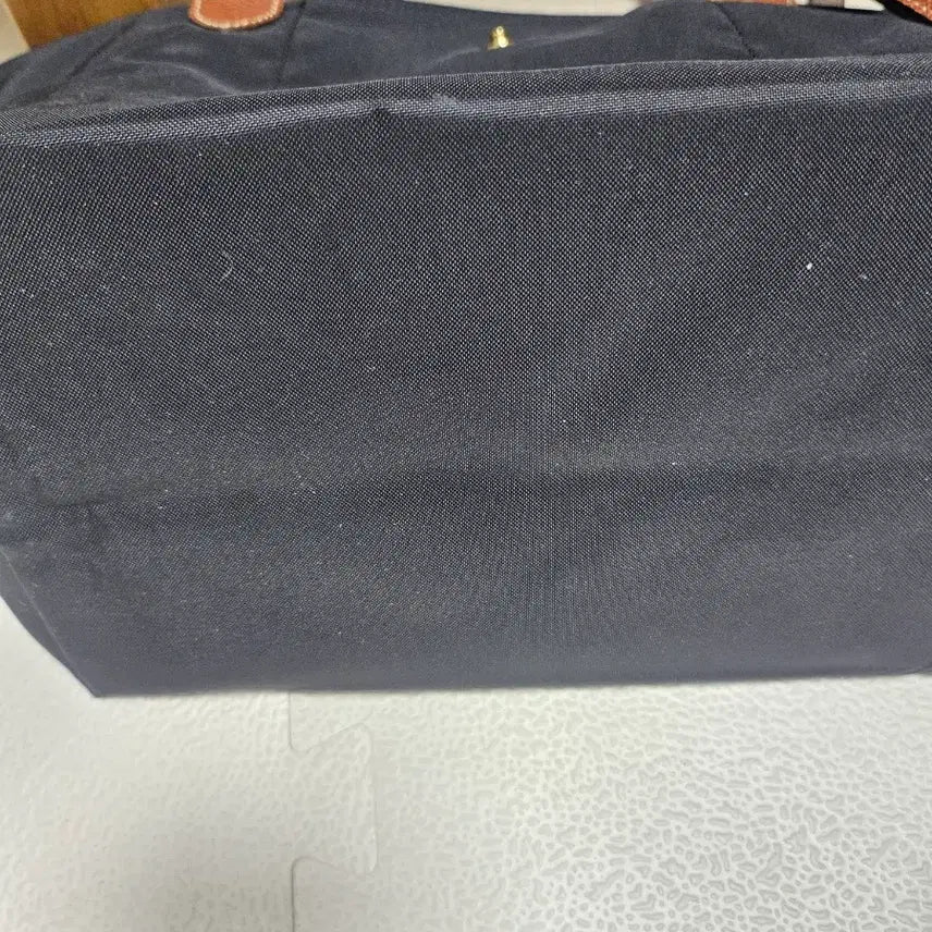 [BUNJANG] Longchamp Black Tote Bag with Brown Handle / 롱샴 블랙 토트백 브라운 핸들