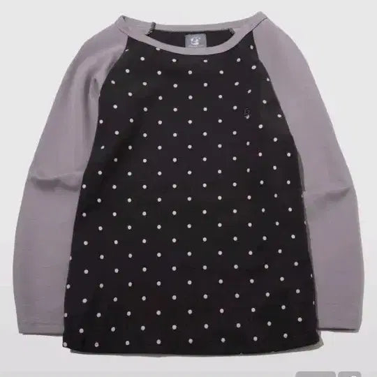 [BUNJANG] Dot Color-Block Raglan Long Sleeveless Tee / 도트 배색 나그랑 래글런 롱 슬리브리스 티 썸플레이스
