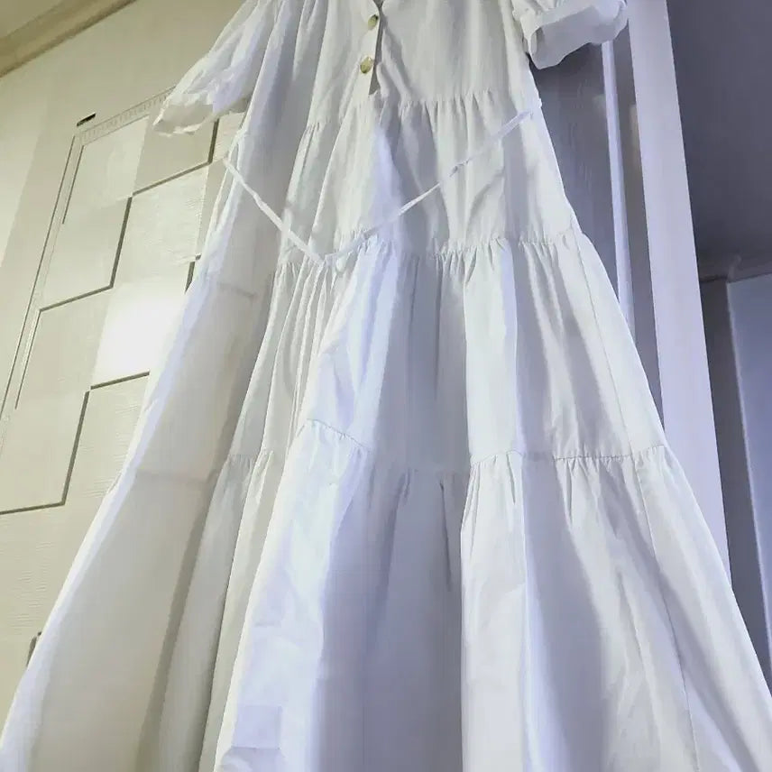 [BUNJANG] 3-Tiered Ruffle Long Dress / 바스락 3단 캉캉 롱원피스