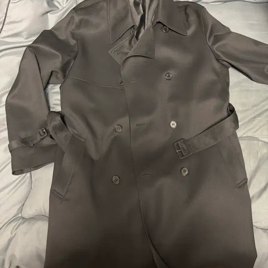 [BUNJANG] Coore Double Trench Coat M Black / 쿠어 더블 트렌치코트 m 블랙 팝니다